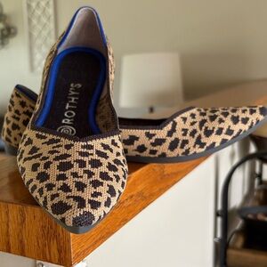 Rothy's Retired Leopard Brown and Black Patterned Flats